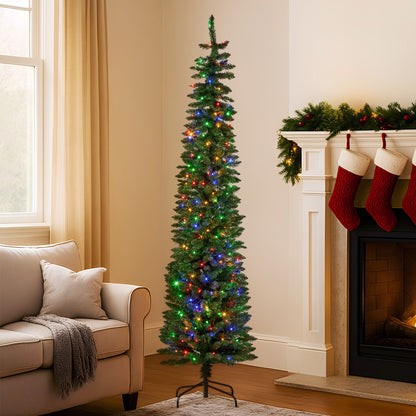 Christabelle 1.8m Christmas Tree Duncan Pine Pencil 6ft Pre Lit LED Lights