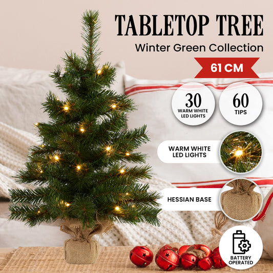 Christabelle 61cm Wintergreen Tabletop Pre-Lit Christmas Tree