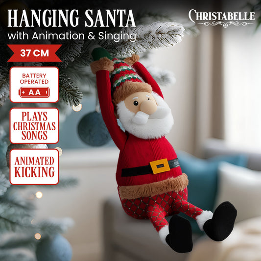 Christabelle 41cm Christmas Santa Animated Musical Decoration Ornament for Table Top or Mantel Display with Music