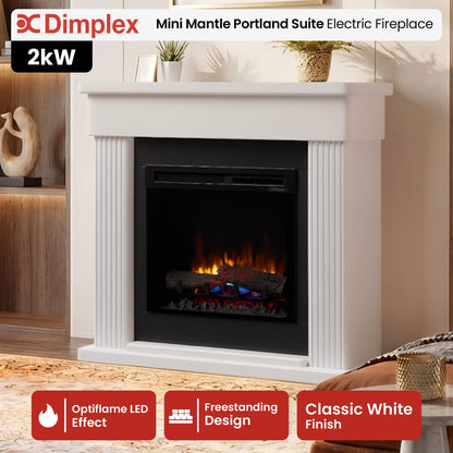 Dimplex 2kW Mini Mantle Portland Suite Electric Fireplace with Optiflame