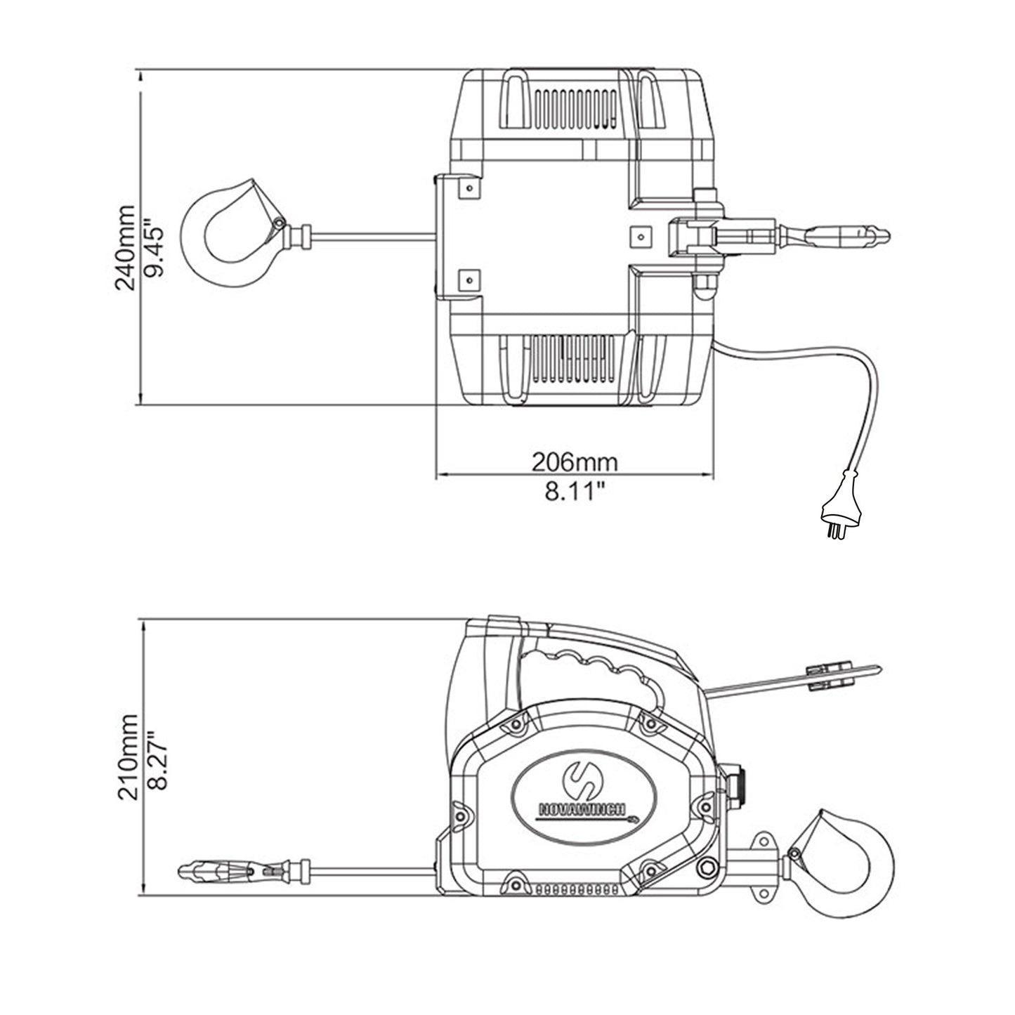 Novawinch PT1100 Portable Lifting and Pulling Tool 240V-AC 500KG 1100LBS