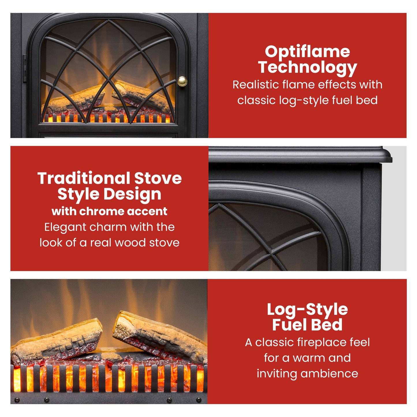 Dimplex 2kW Ritz Optiflame Portable Electric Fire Stove