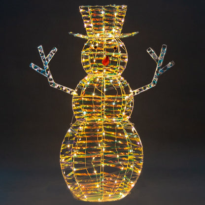 Christabelle 1.2m Christmas Snowman Indoor Outdoor Display Decoration LED Lights Front Yard Lawn Statue Ornament