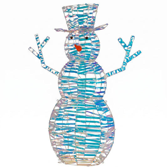Christabelle 1.2m Christmas Snowman Indoor Outdoor Display Decoration LED Lights Front Yard Lawn Statue Ornament