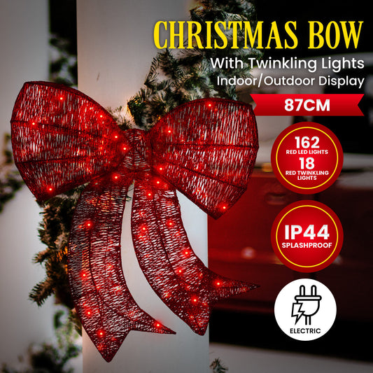 Christabelle Large 87cm Christmas Display Bow with LED Lights Decoration