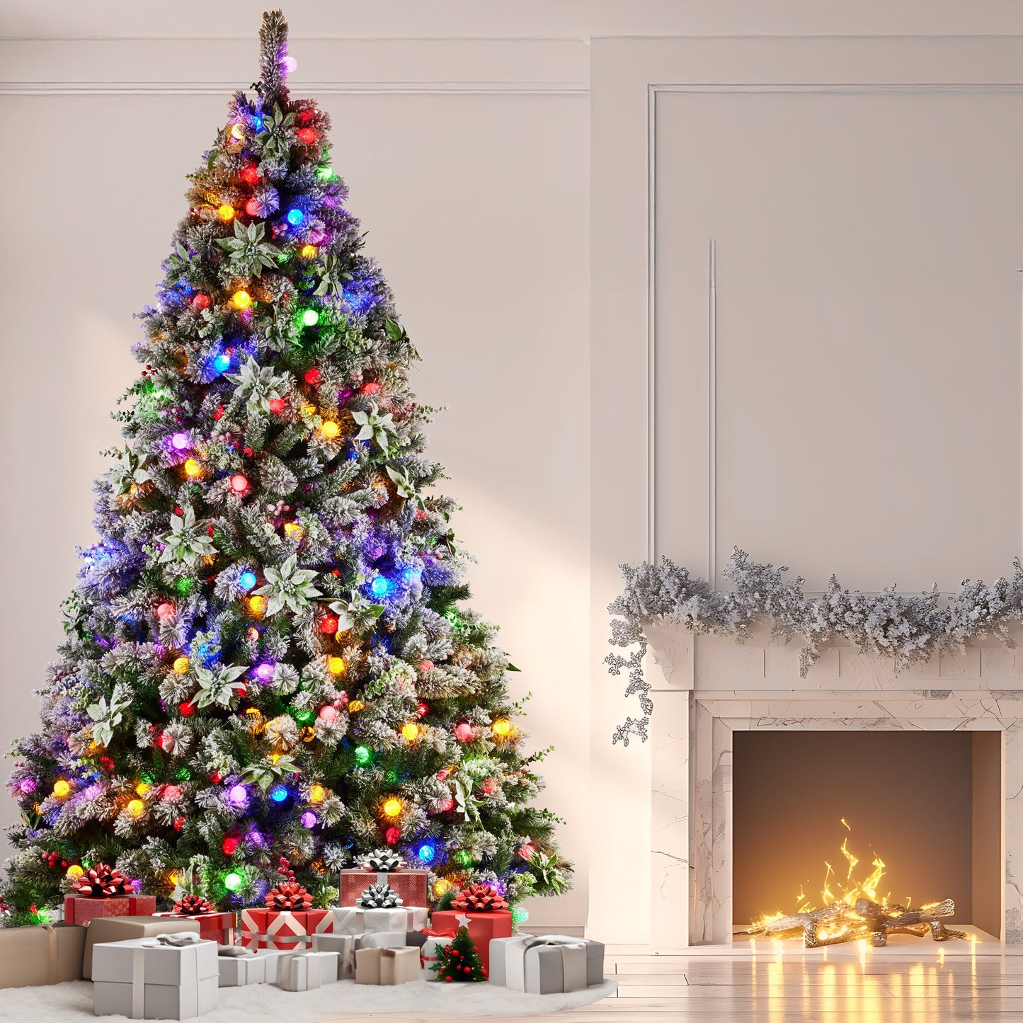 Christabelle Snowy Crown Pine 3.6m Multicolour Pre-Lit Christmas Tree with 5340 Tips