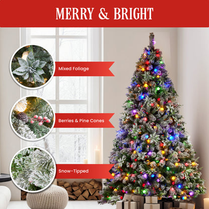 Christabelle Snowy Crown Pine 3.6m Multicolour Pre-Lit Christmas Tree with 5340 Tips