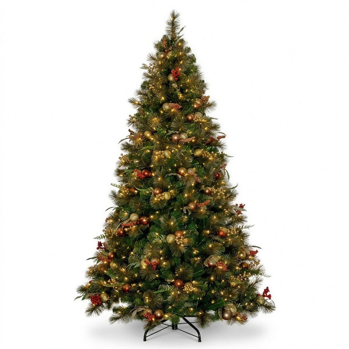 Christabelle 2.3m 7.5ft Deluxe Mountain Pine Christmas Tree Pre Lit Multi Function LED Artificial Indoor Xmas Decor Home