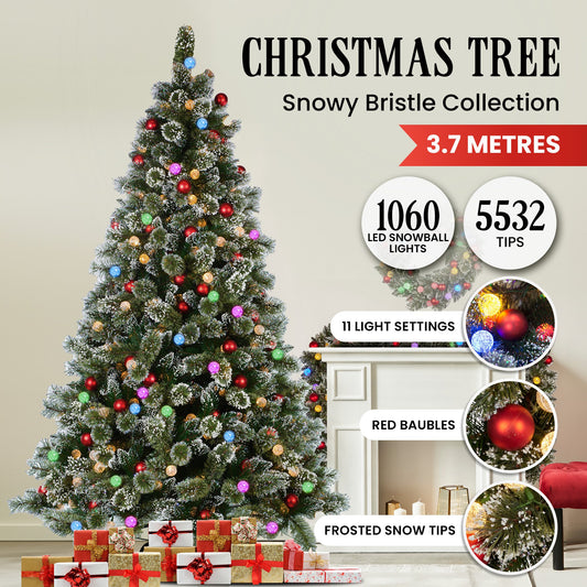 Christabelle Snowy Bristle 3.6m Multicolour Pre-Lit Christmas Tree with 5532 Tips