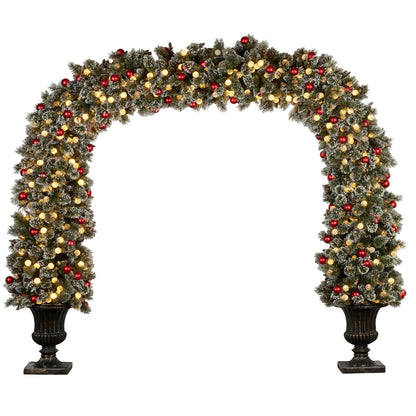 Christabelle Snowy Bristle 2.4m Christmas Archway with Snowball  Lights