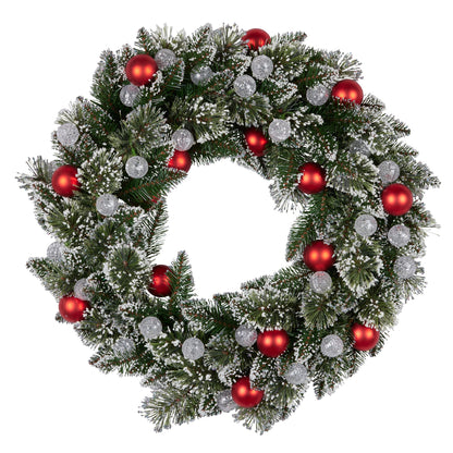 Christabelle 76cm Snowy Bristle Pre-Lit Multicolour Christmas Wreath