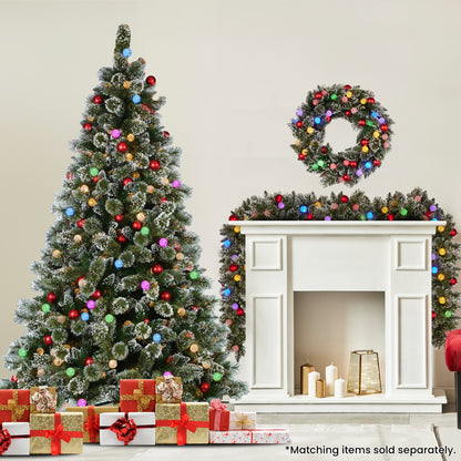 Christabelle Snowy Bristle 1.8m Multicolour Pre-Lit Christmas Tree with 948 Tips