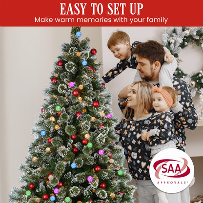 Christabelle Snowy Bristle 1.8m Multicolour Pre-Lit Christmas Tree with 948 Tips