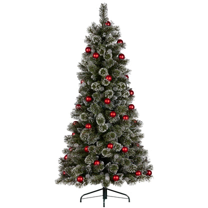 Christabelle Snowy Bristle 2.3m Slim Multicolour Pre-Lit Christmas Tree with 917 Tips