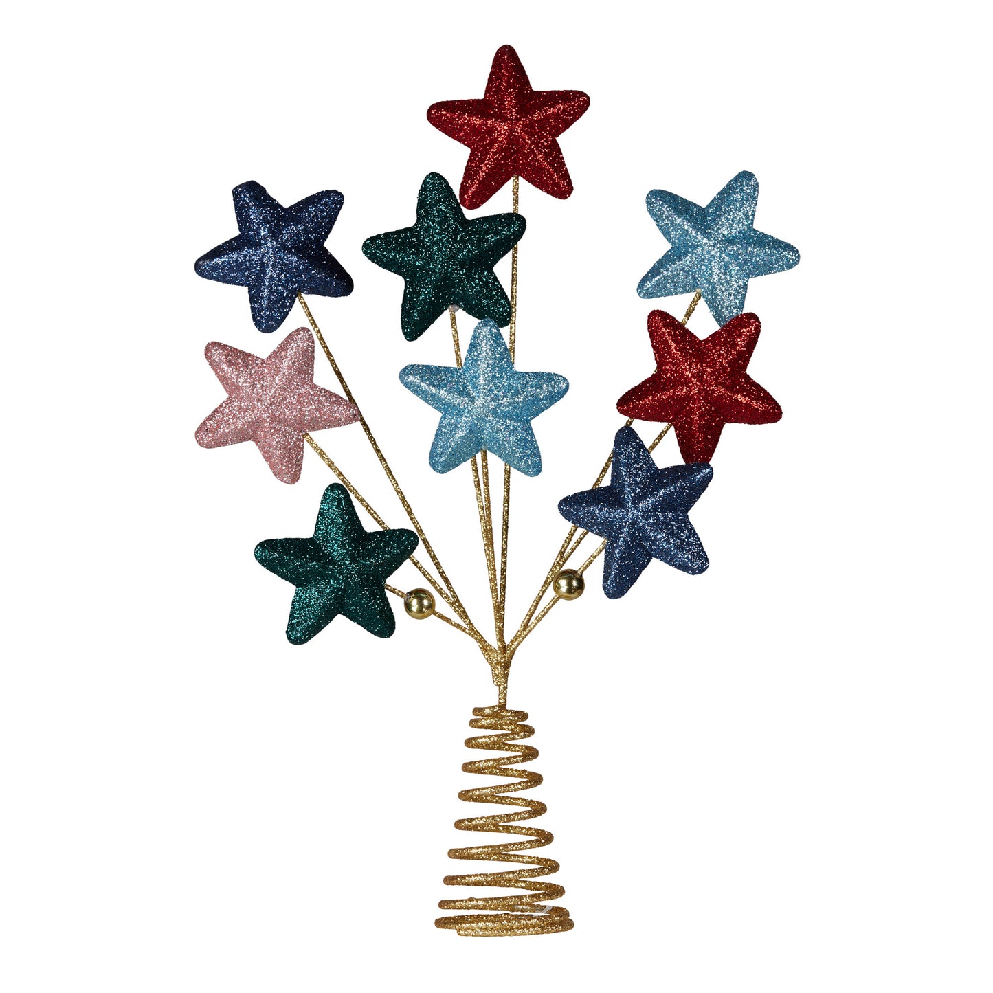Christabelle Colourful 9-Star Christmas Tree Topper with Glitter Finish
