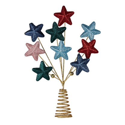 Christabelle Colourful 9-Star Christmas Tree Topper with Glitter Finish