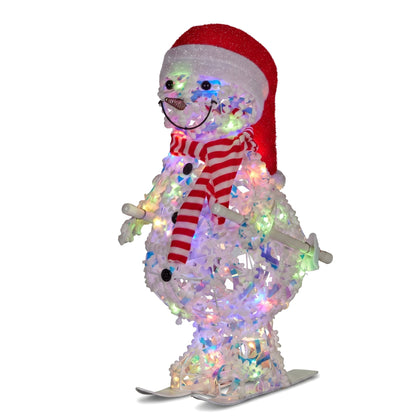 Christabelle 61cm Animated Skiing Snowman Christmas Light Up Display LED Outdoor Indoor Xmas Yard Lawn Statue Home Decor