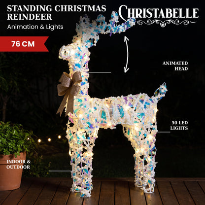 Christabelle 76cm Animated Standing Reindeer Christmas Light Up Display LED Outdoor Indoor Xmas Yard Lawn Statue