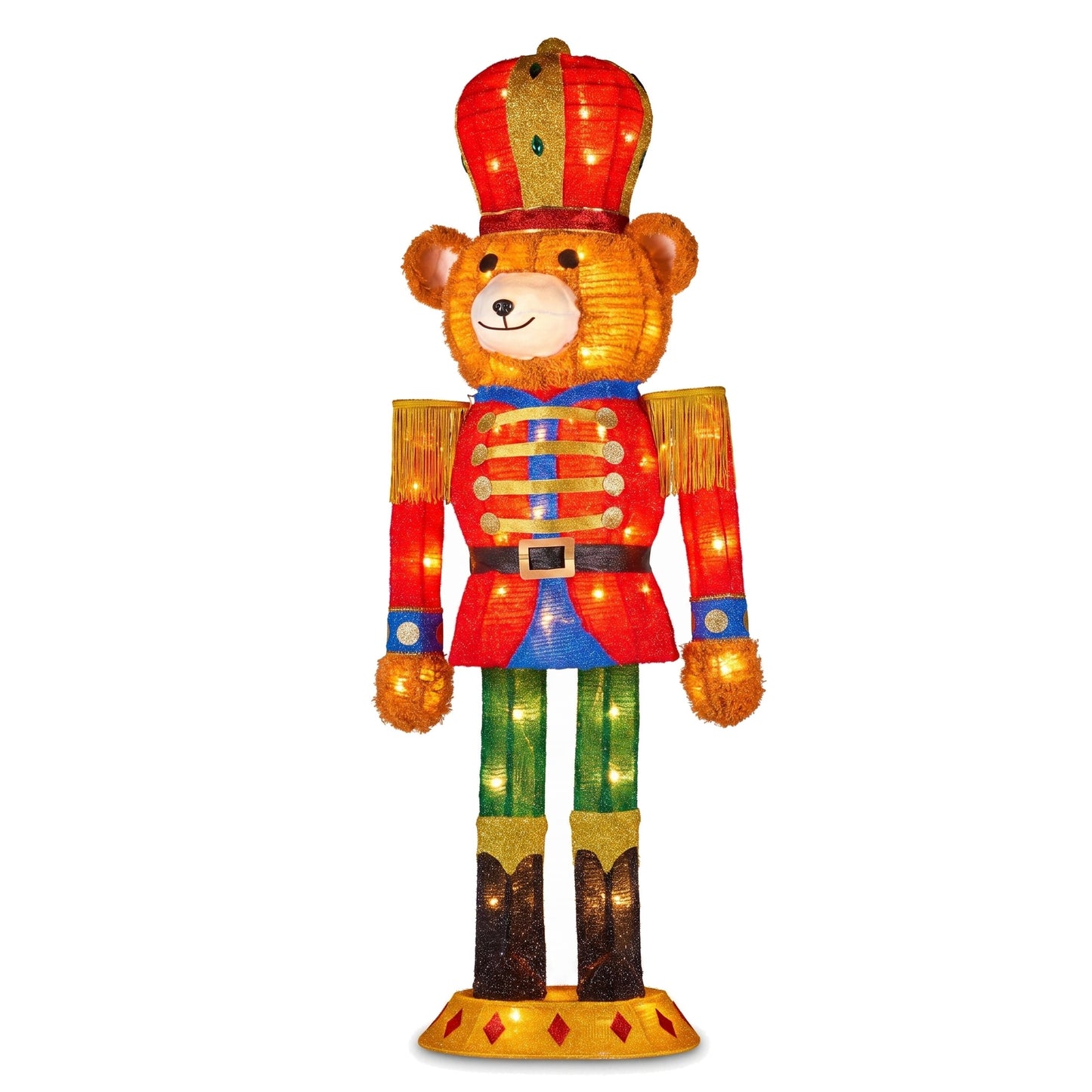Christabelle 1.47m Teddy Bear Nutcracker Christmas Light Up Display LED Outdoor Indoor Xmas Yard Lawn Statue Home Decor