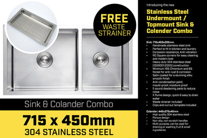 304 Stainless Steel Sink - 715 x 450mm