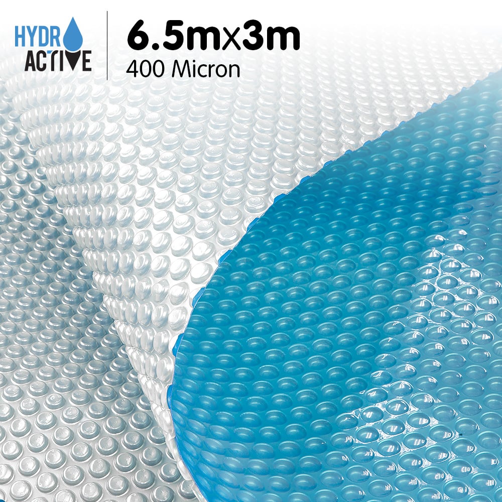 Hydroactive 400 Micron Solar Swimming Pool Cover Silver/Blue - 6.5m x 3m