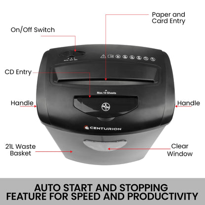 Centurion 21L 10 Sheets Paper Shredder