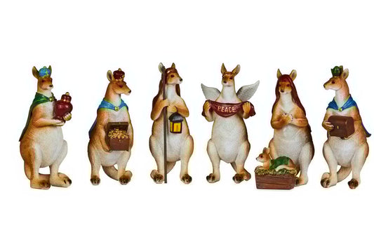 Christabelle 7 Piece Kangaroo Christmas Nativity Scene Christmas Tree Decoration Ornaments