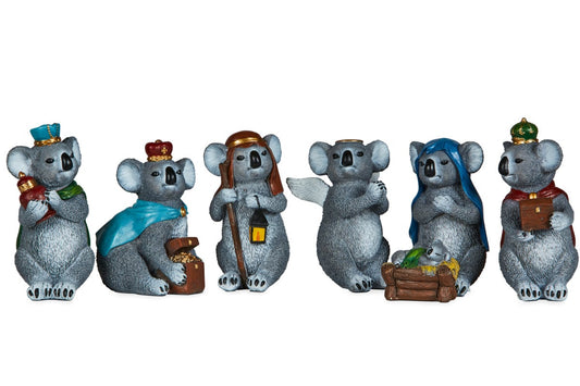 Christabelle 7 Piece Koala Christmas Nativity Scene Christmas Tree Decoration Ornaments