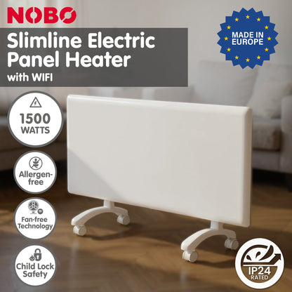 Nobo 1500W T2-NTL4R15 Slimline Wi-Fi Electric Panel Heater - Refurbished