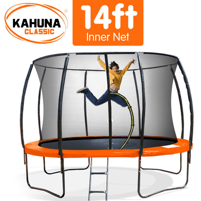 Kahuna Classic 14 ft Trampoline - Orange Blue