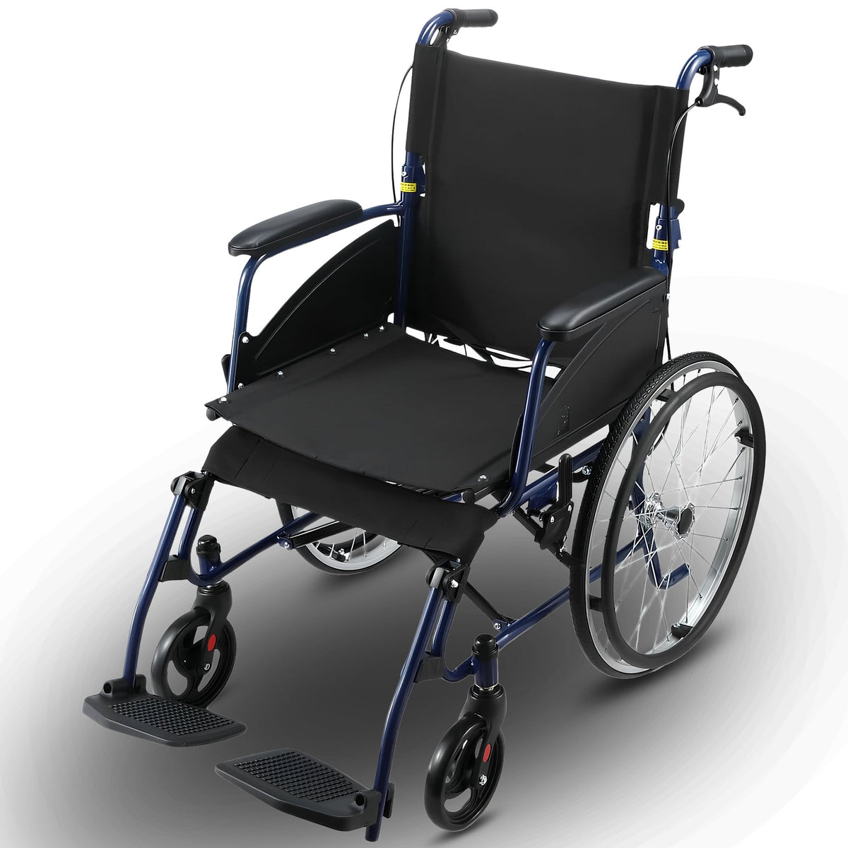 Orthonica 20in Self Propelled Foldable Steel Wheelchair Lightweight Portable