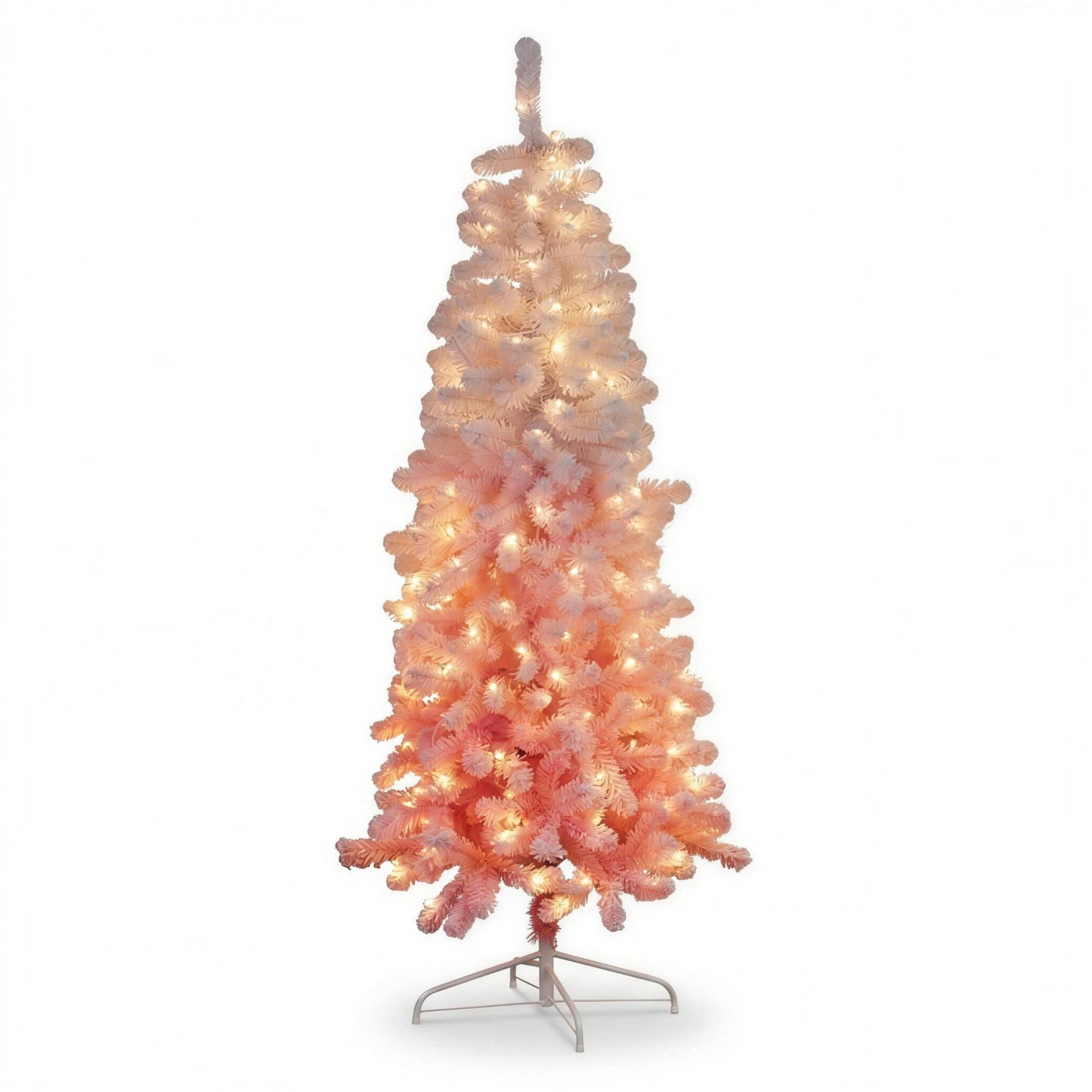 Christabelle 1.8m 6ft Pink Ombre Christmas Tree Pre Lit Warm White LED Foliage Artificial Indoor Xmas Decor Home