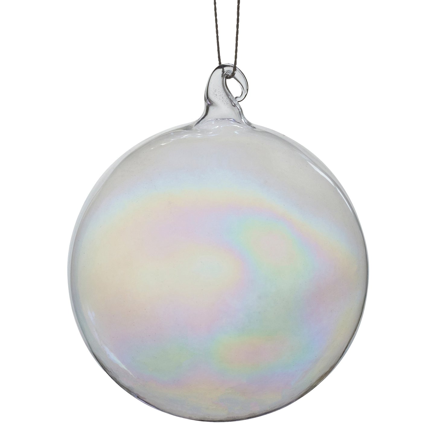 Christabelle Box of 6 Pure Clear Glass Baubles with Iridescent Shine