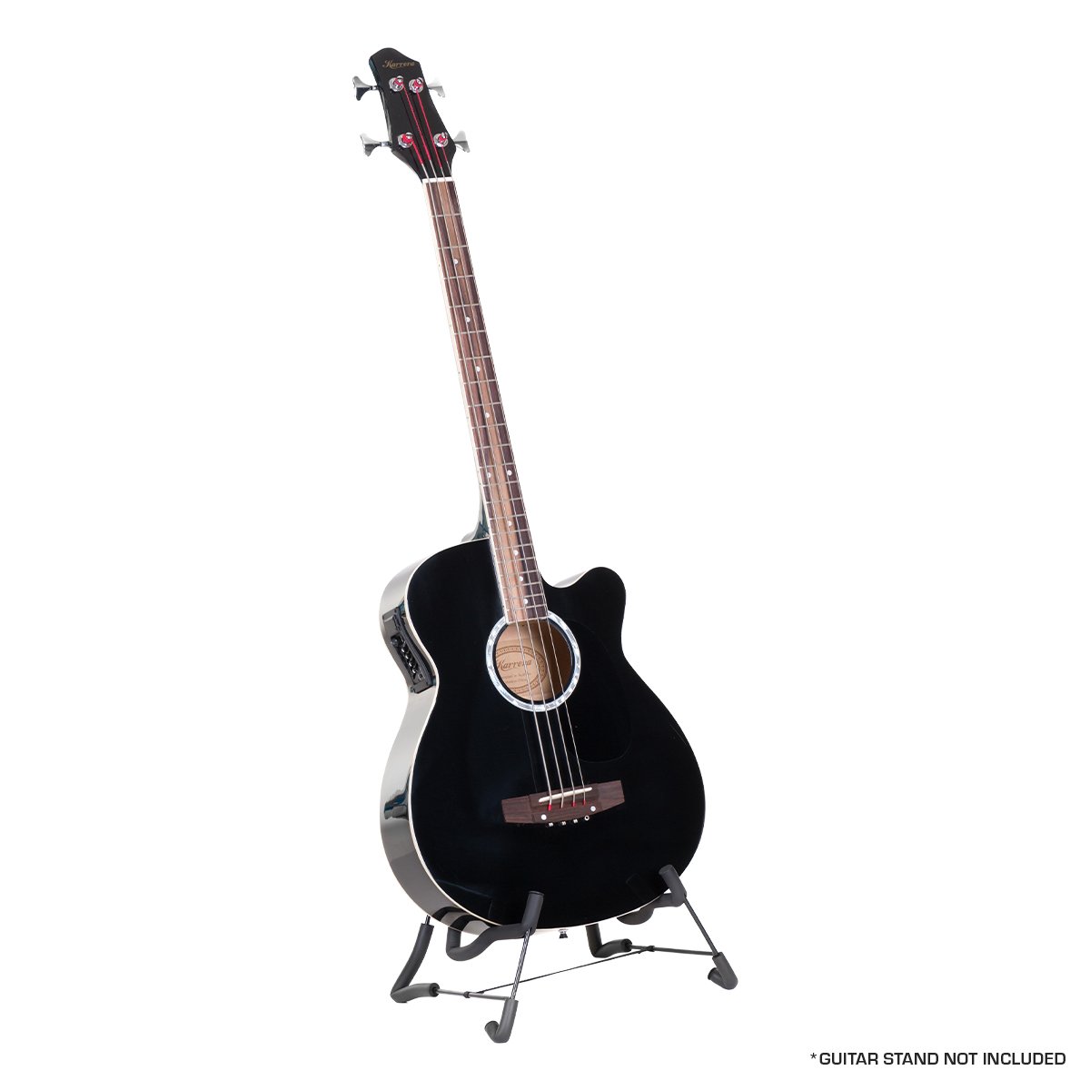 Karrera 4 String Acoustic Bass Guitar Electric Pickup 4 Band Equaliser Black