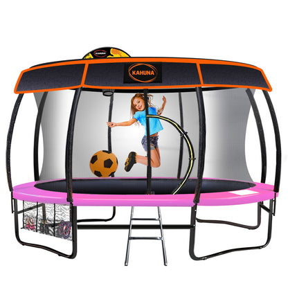 Trampoline 16 ft Kahuna with Basketball set - Pink