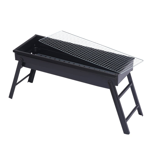 Wallaroo Portable Charcoal BBQ Grill Steel Outdoor Camping Barbecue with Foldable Legs Air Vents Picnic Fishing