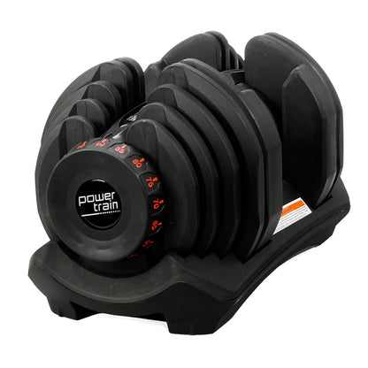 2x 40kg Powertrain Adjustable Dumbbells with Stand