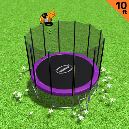 Kahuna Blizzard 10ft Trampoline with Basketball set Purple