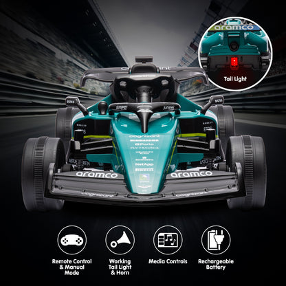 Aston Martin Aramco F1 Licensed Electric Kids Ride On Race Car