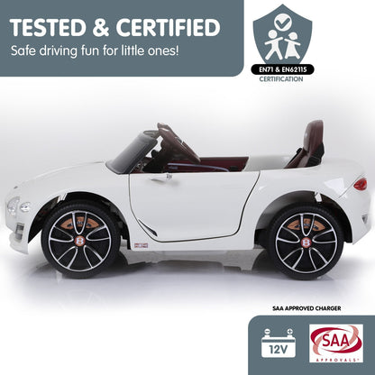 Kahuna Bentley Exp 12 Speed 6E Licensed Kids Ride On Electric Car - White