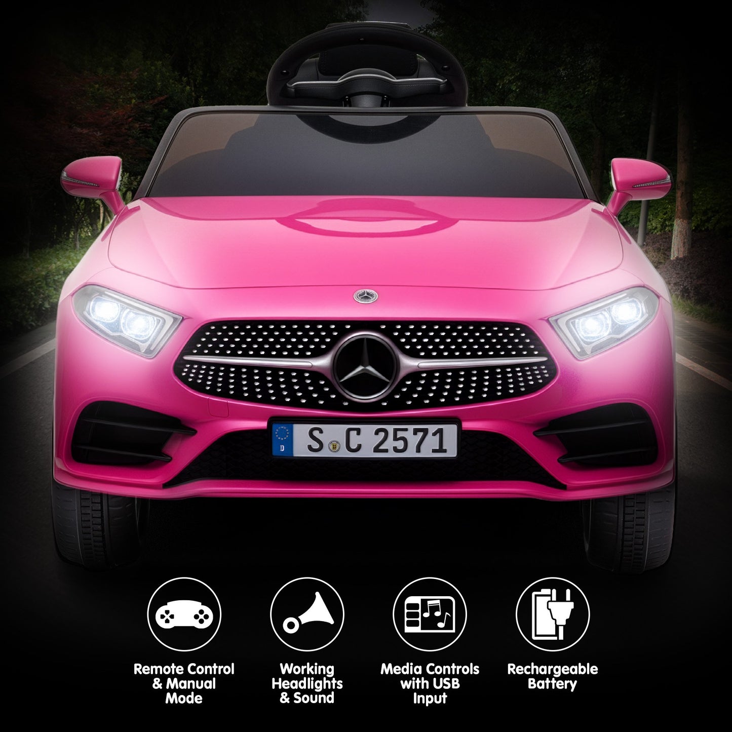 Kahuna Mercedes Benz CLS 350 Kids Electric Ride On Car with Remote Control - Pink