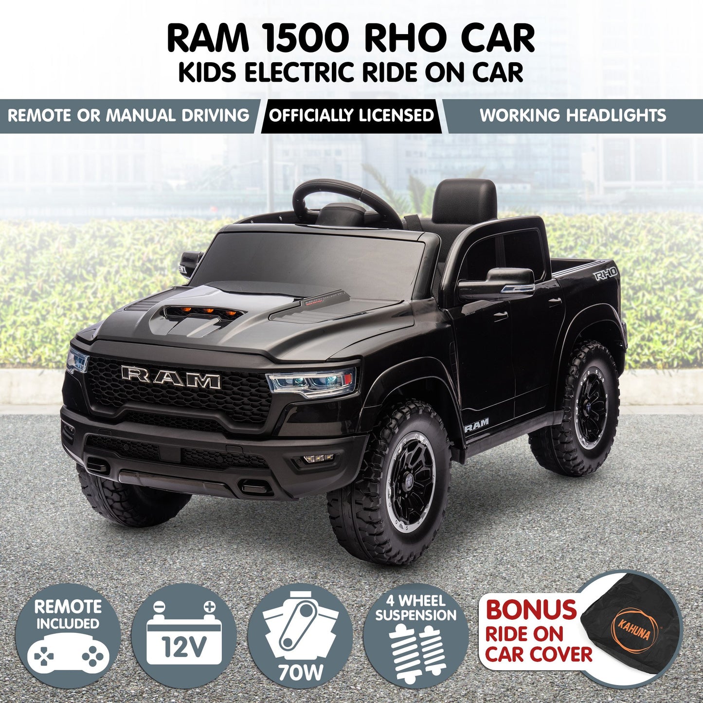 Kahuna Ram 1500 RHO Kids Electric Ride On Car with Remote Control
