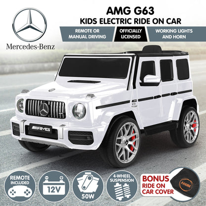 Kahuna Mercedes Benz AMG G63 Kids Electric Ride On Car Remote Control - White