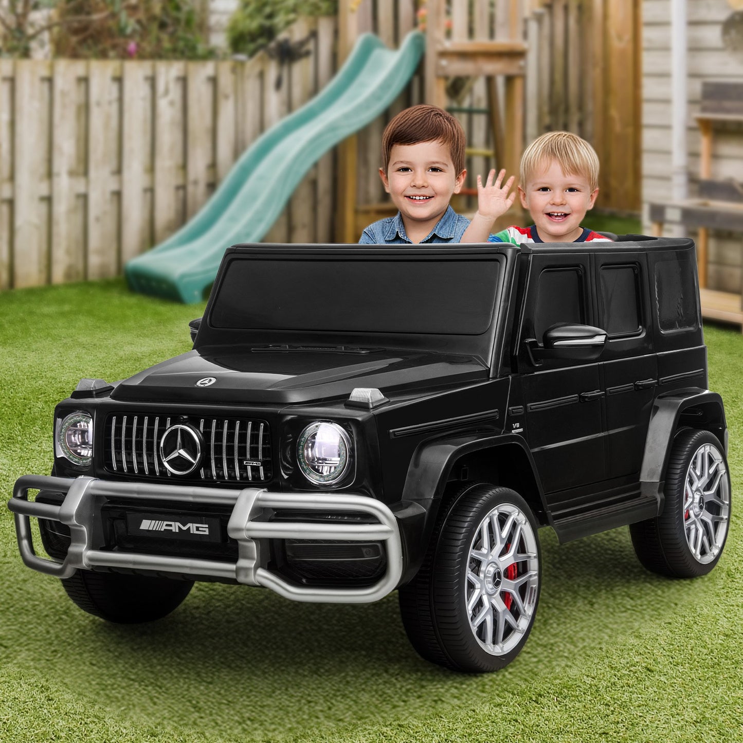 Kahuna Mercedes Benz AMG Licensed G63 Kids Electric Ride On Car Remote Control Dual 50W Motors Music Player LED Lights