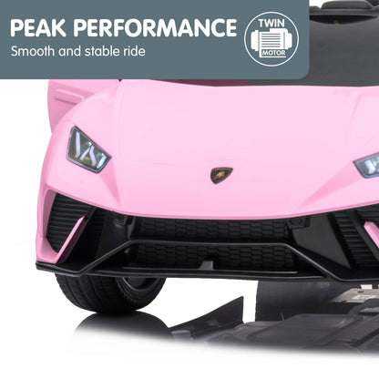 Lamborghini Performante Kids Electric Ride On Car Remote Control Pink