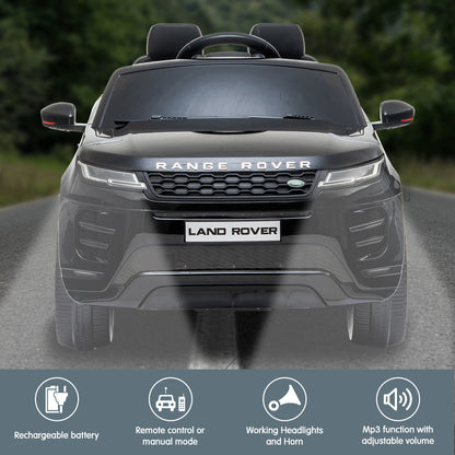 Land Rover Licensed Kids Electric Ride On Car Remote Control - Black