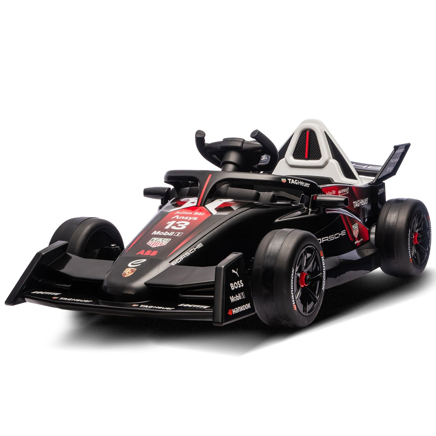 Kahuna Porsche Formula E Kids Electric Ride On Car Remote Control 60W Dual Motors MP3 Player Suspension & Seat Belt