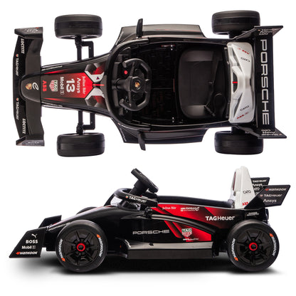 Kahuna Porsche Formula E Kids Electric Ride On Car Remote Control 60W Dual Motors MP3 Player Suspension & Seat Belt