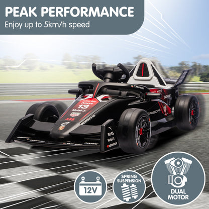 Kahuna Porsche Formula E Kids Electric Ride On Car Remote Control 60W Dual Motors MP3 Player Suspension & Seat Belt