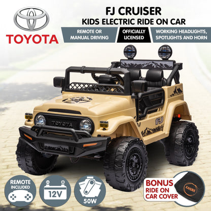 Kahuna Authorised Toyota FJ Cruiser Kids Electric Ride On Car - Khaki